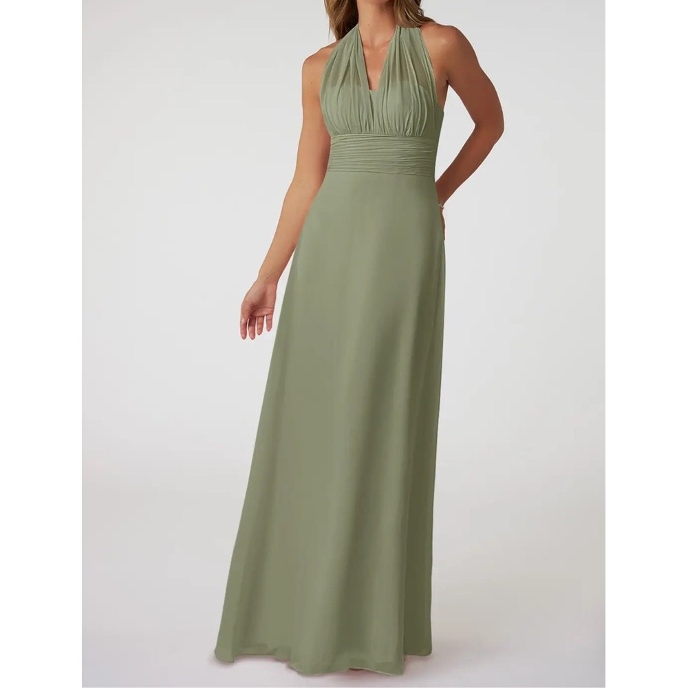 AZAZIE FIFI Pistachio A-Line Strapless Chiffon Convertible Dress Size 6 NWT